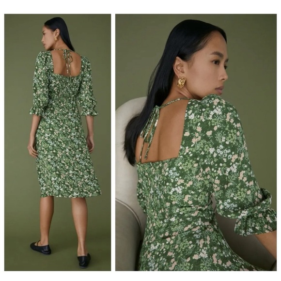 Reformation Enid Dress in Autumnal Floral Midi Cottagecore Farmcore size 2 - Picture 3 of 15